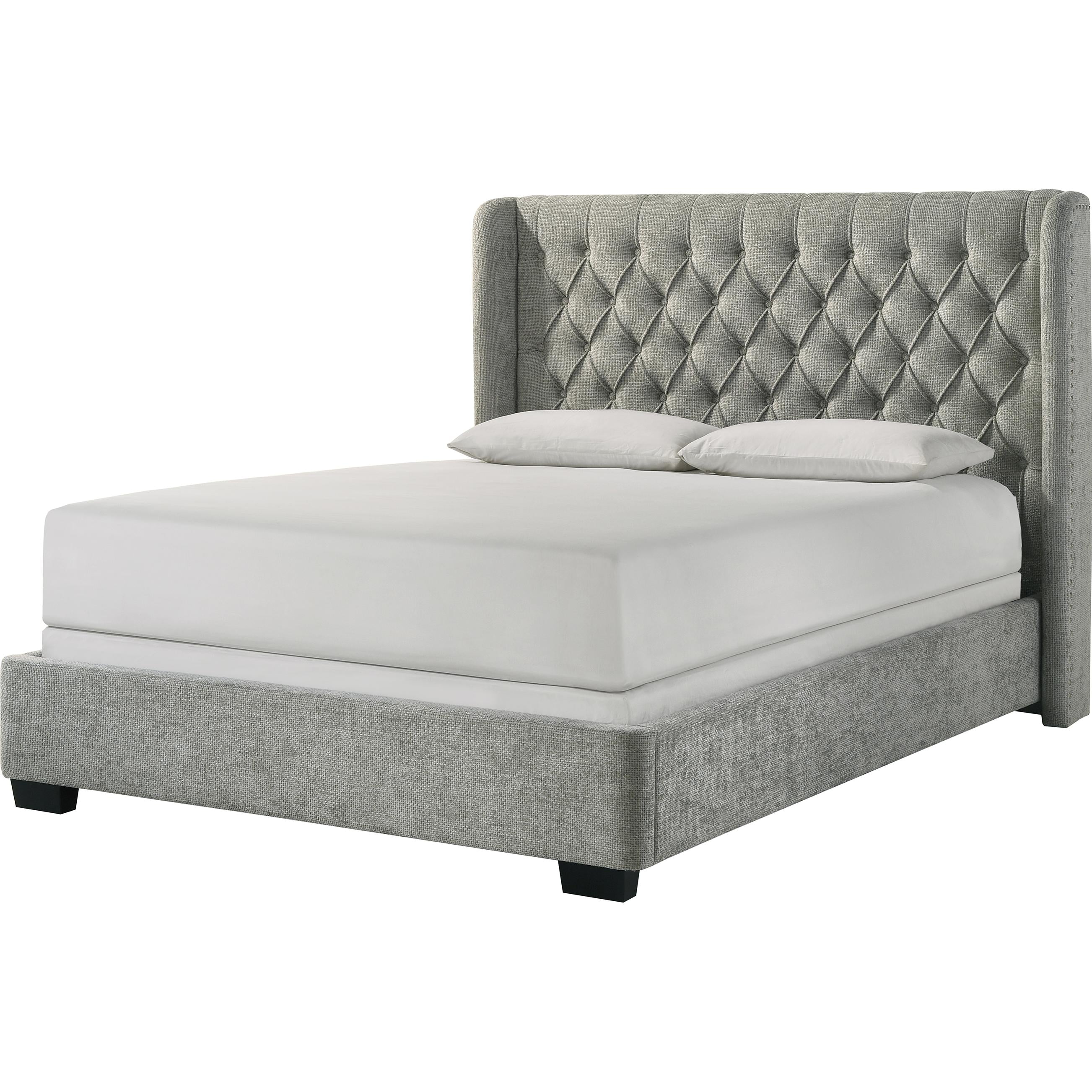 Crown Mark Daphne 5094LG-Q Queen Bed - Light Grey Tweed IMAGE 1